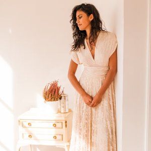 Boho lace wedding dress